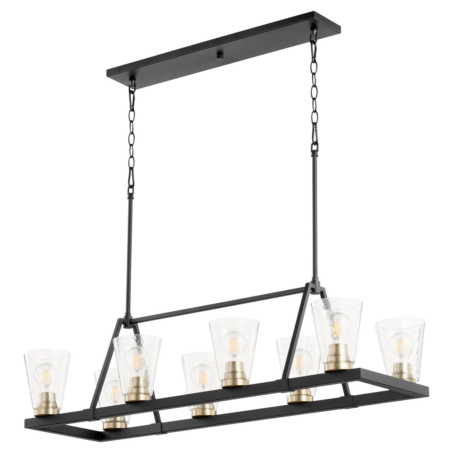 Quorum - 83-8-6980 - Eight Light Chandelier - Paxton - Textured Black|Aged Brass