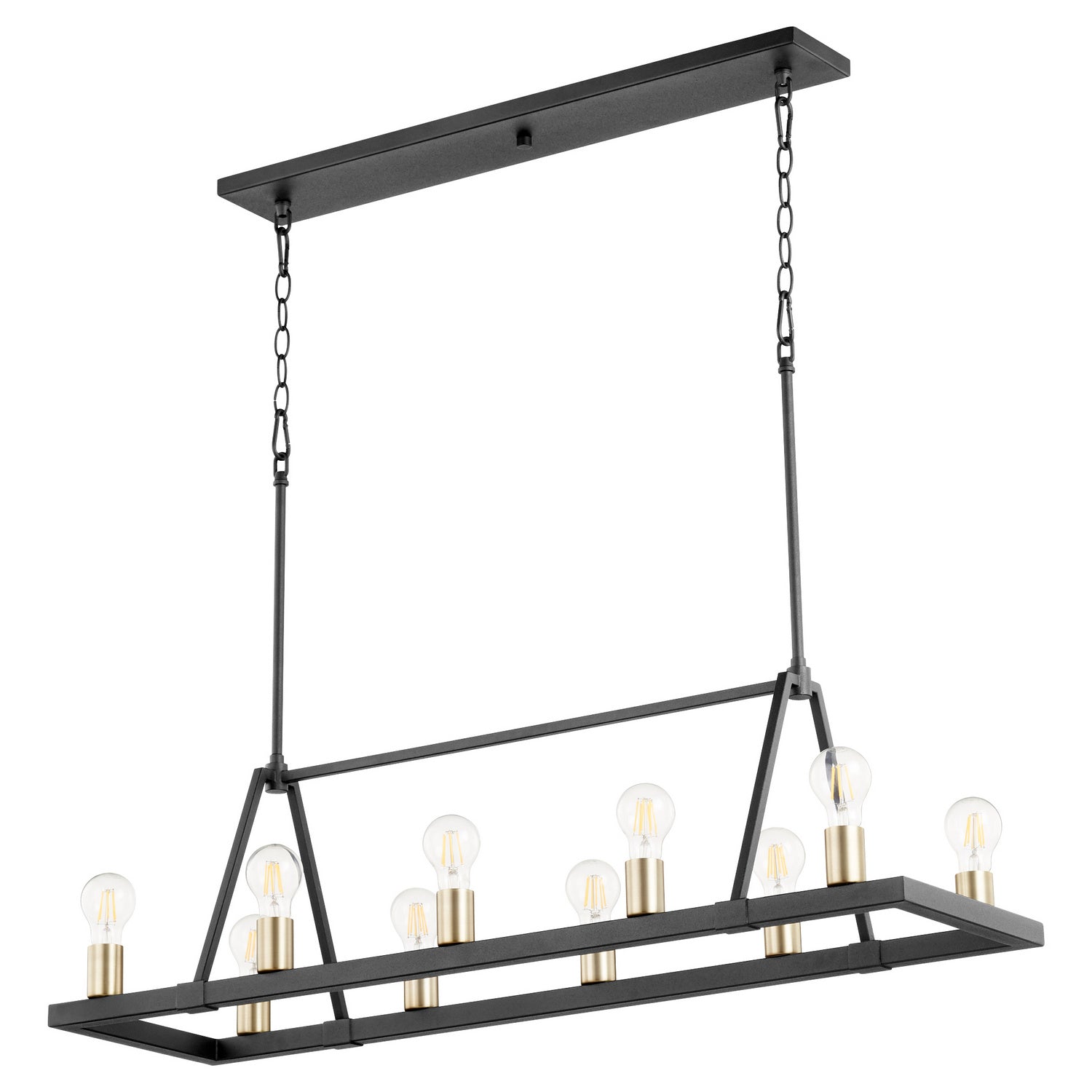 Quorum - 84-10-6980 - Ten Light Chandelier - Paxton - Textured Black|Aged Brass
