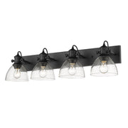Golden - 3118-BA4 BLK-SD - Four Light Bath Vanity - Hines - Matte Black