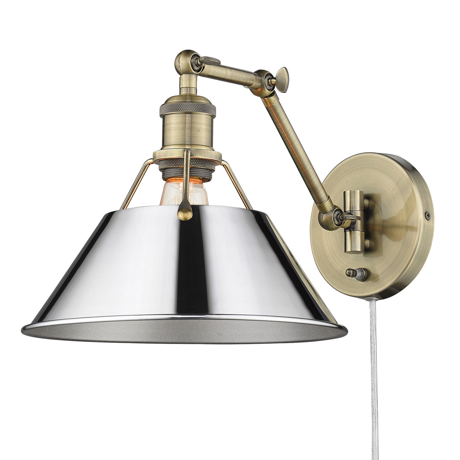 Golden - 3306-A1W AB-CH - One Light Wall Sconce - Orwell - Aged Brass