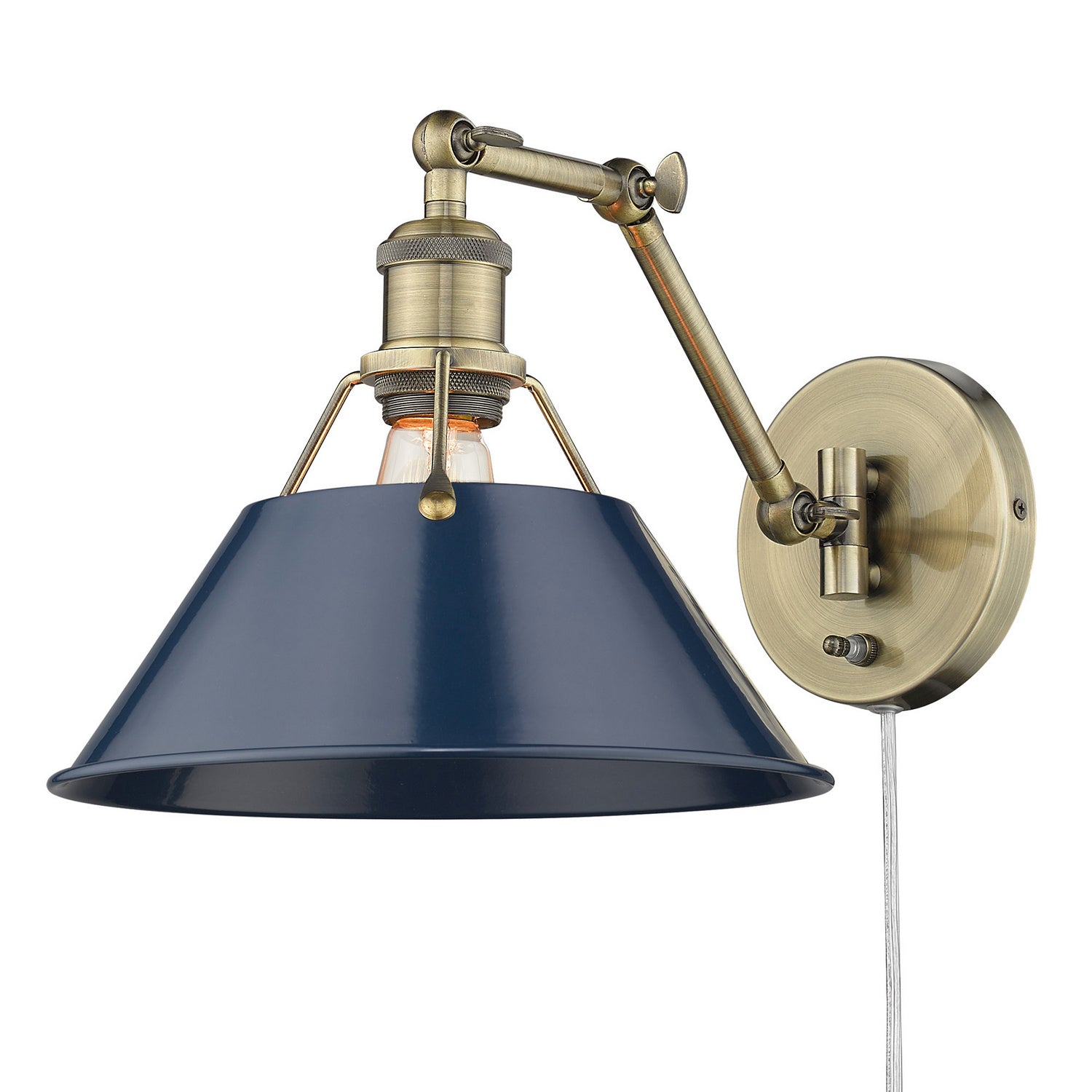 Golden - 3306-A1W AB-NVY - One Light Wall Sconce - Orwell - Aged Brass