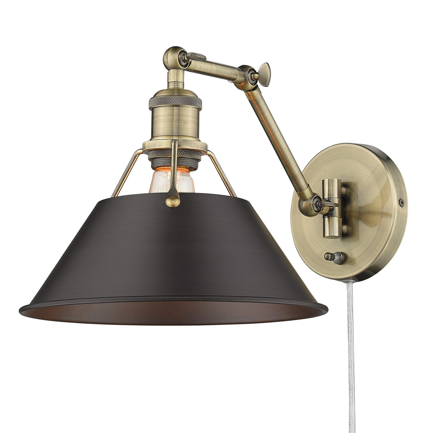 Golden - 3306-A1W AB-RBZ - One Light Wall Sconce - Orwell - Aged Brass