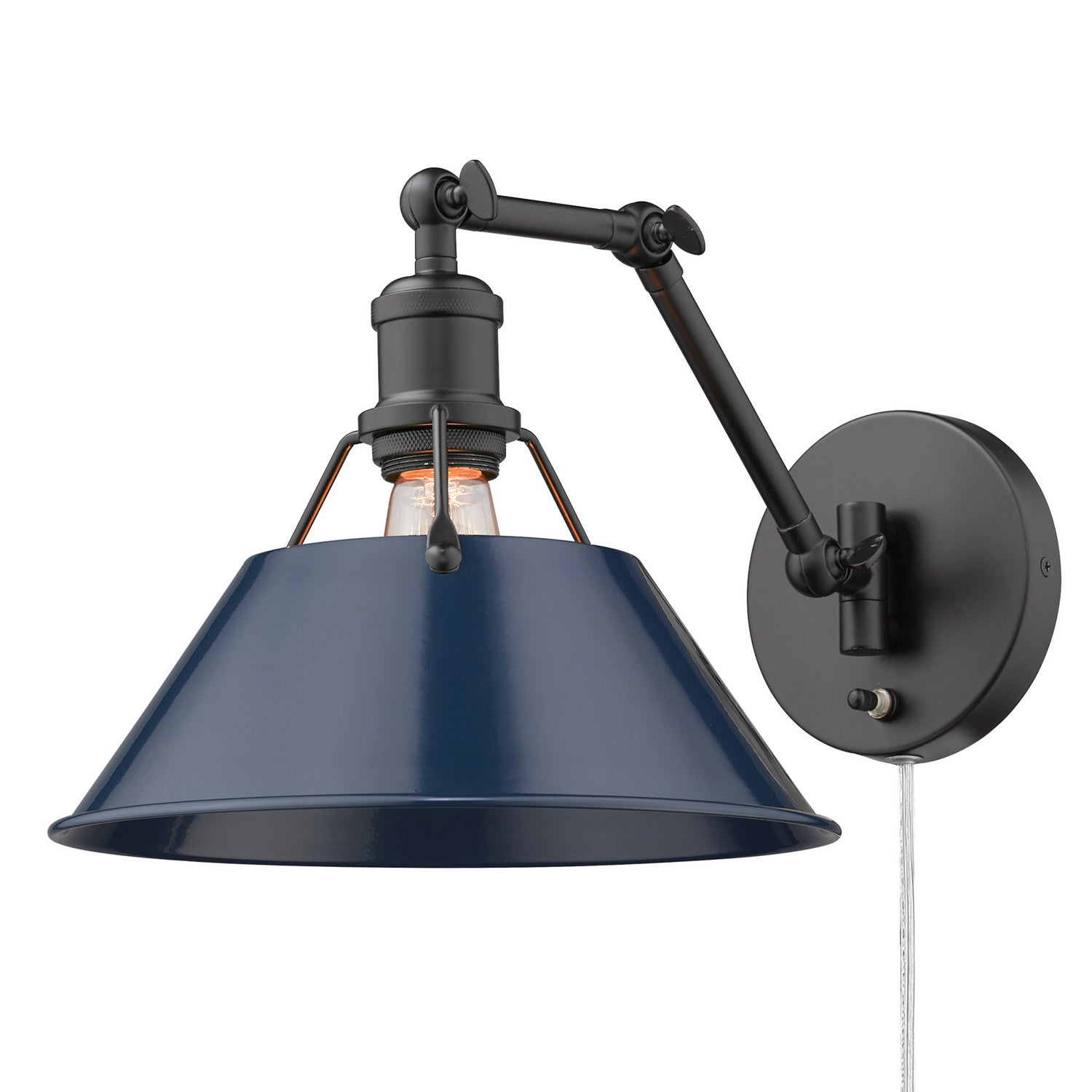 Golden - 3306-A1W BLK-NVY - One Light Wall Sconce - Orwell - Matte Black