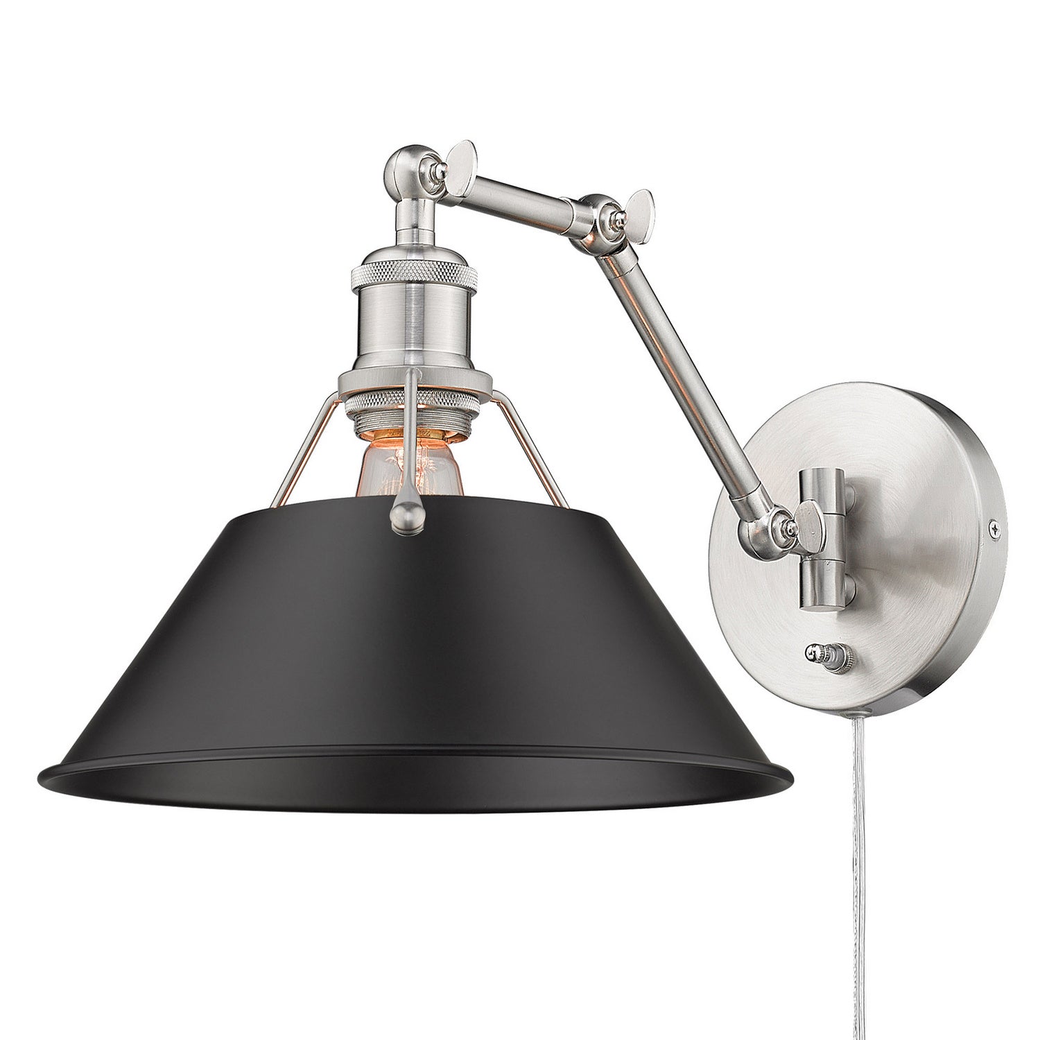 Golden - 3306-A1W PW-BLK - One Light Wall Sconce - Orwell - Pewter