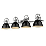 Golden - 3602-BA4 CH-BK - Four Light Bath Vanity - Duncan - Chrome