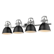 Golden - 3602-BA4 CH-BLK - Four Light Bath Vanity - Duncan - Chrome