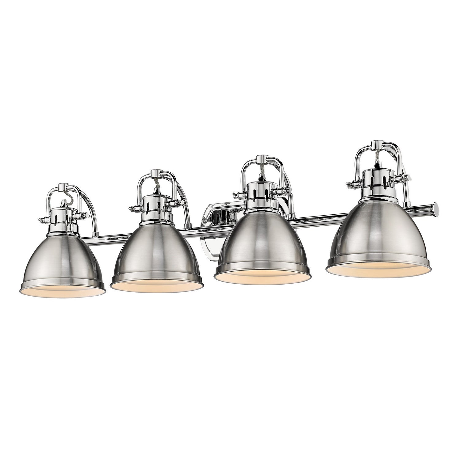 Golden - 3602-BA4 CH-PW - Four Light Bath Vanity - Duncan - Chrome