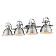Golden - 3602-BA4 CH-PW - Four Light Bath Vanity - Duncan - Chrome