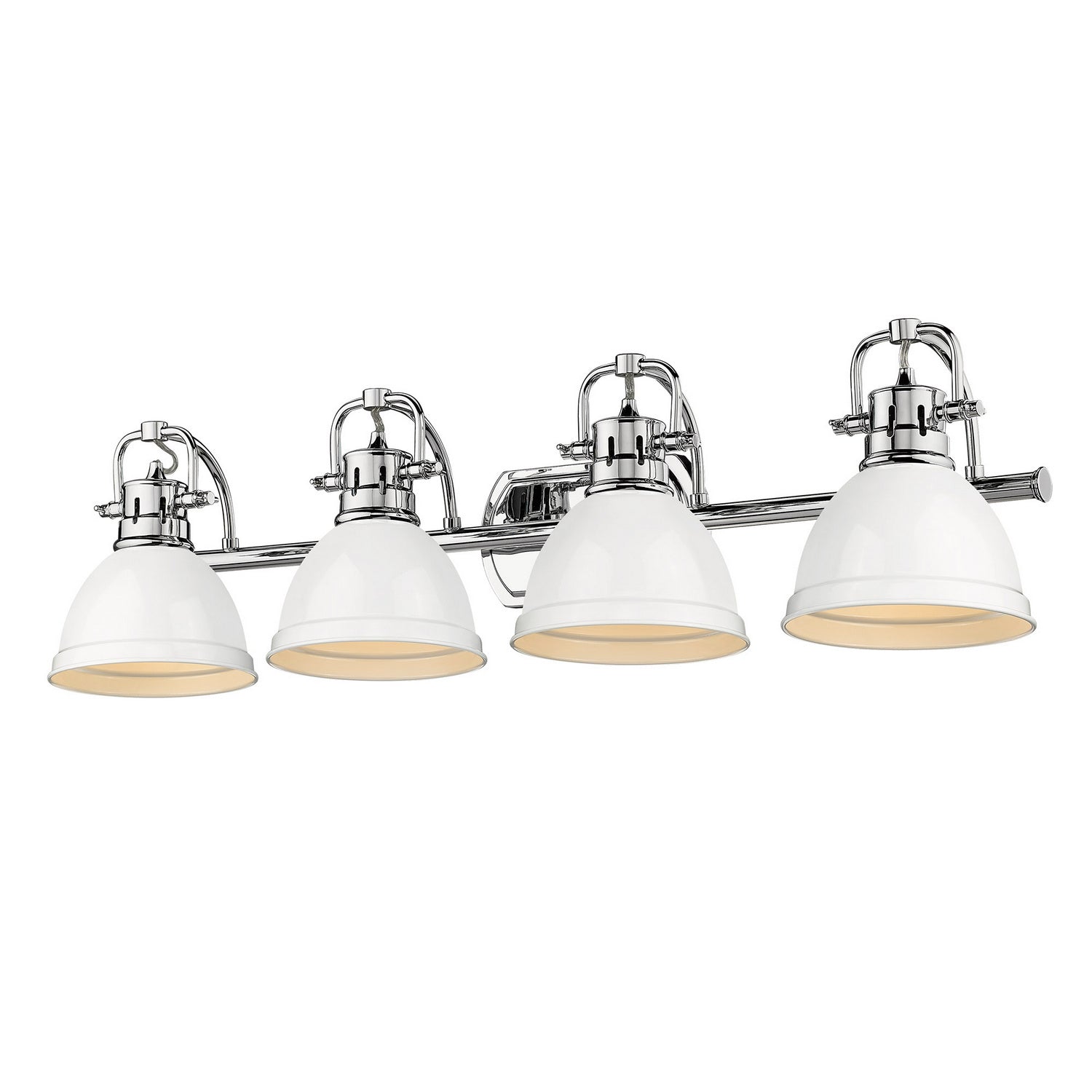 Golden - 3602-BA4 CH-WH - Four Light Bath Vanity - Duncan - Chrome