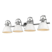 Golden - 3602-BA4 CH-WH - Four Light Bath Vanity - Duncan - Chrome
