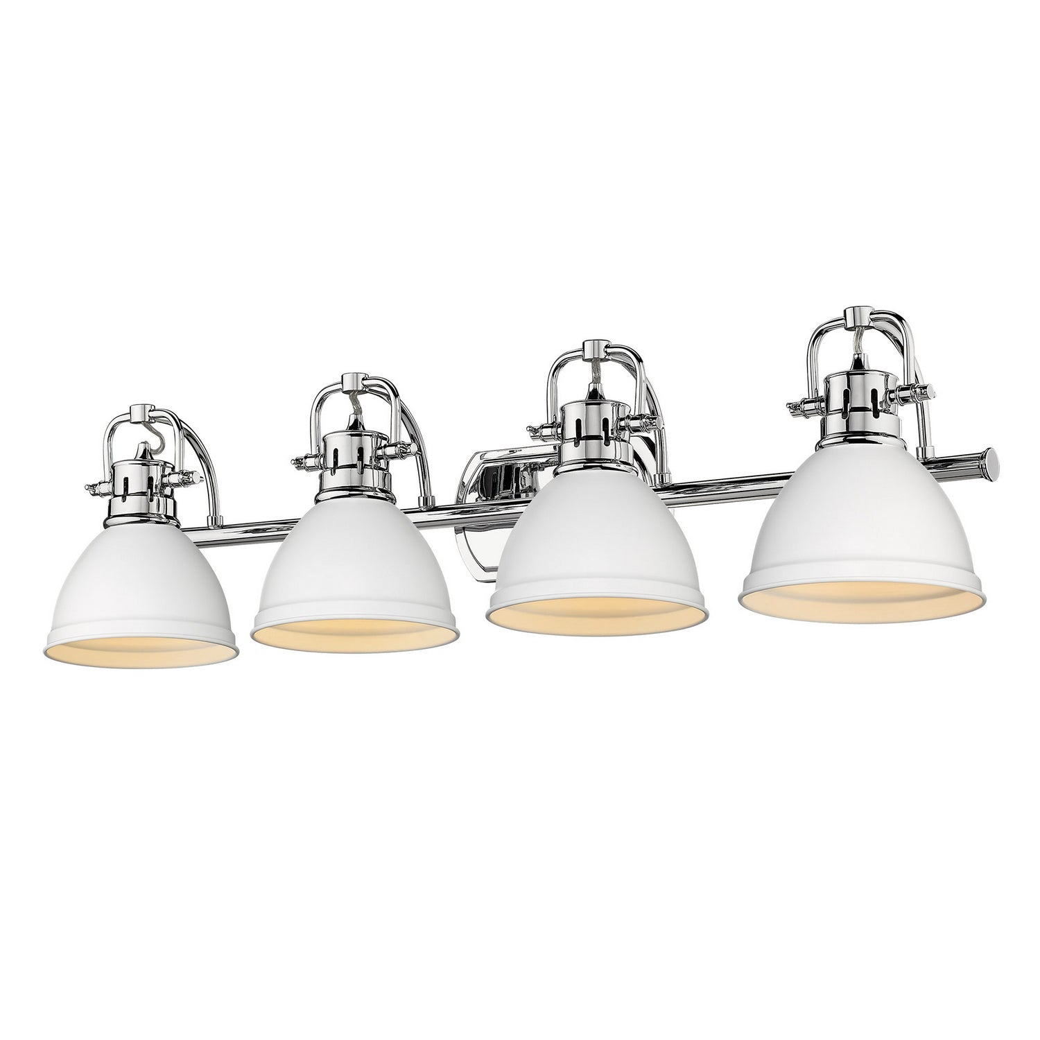 Golden - 3602-BA4 CH-WHT - Four Light Bath Vanity - Duncan - Chrome