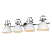 Golden - 3602-BA4 CH-WHT - Four Light Bath Vanity - Duncan - Chrome