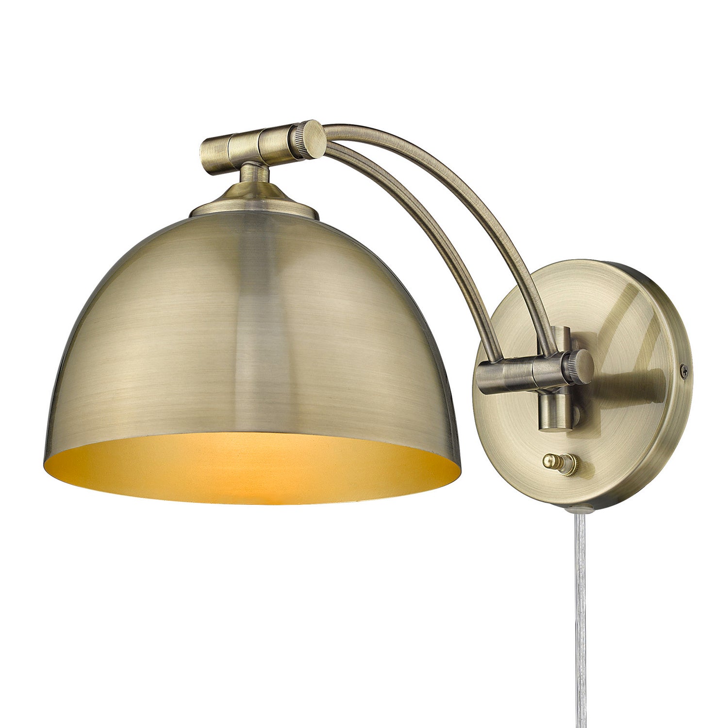 Golden - 3688-A1W AB-AB - One Light Swing Arm - Rey - Aged Brass