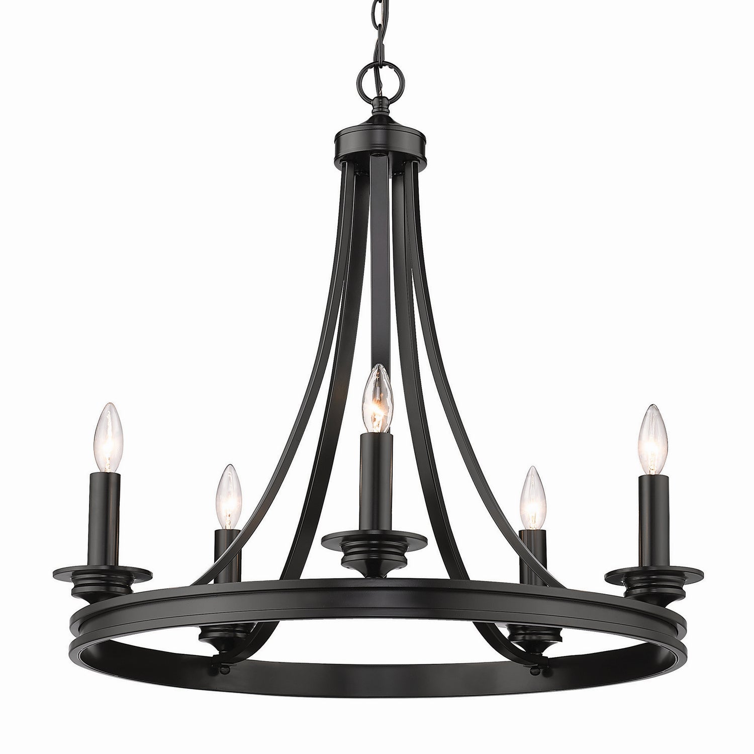 Golden - 3863-5 BLK - Five Light Chandelier - Saldano - Matte Black