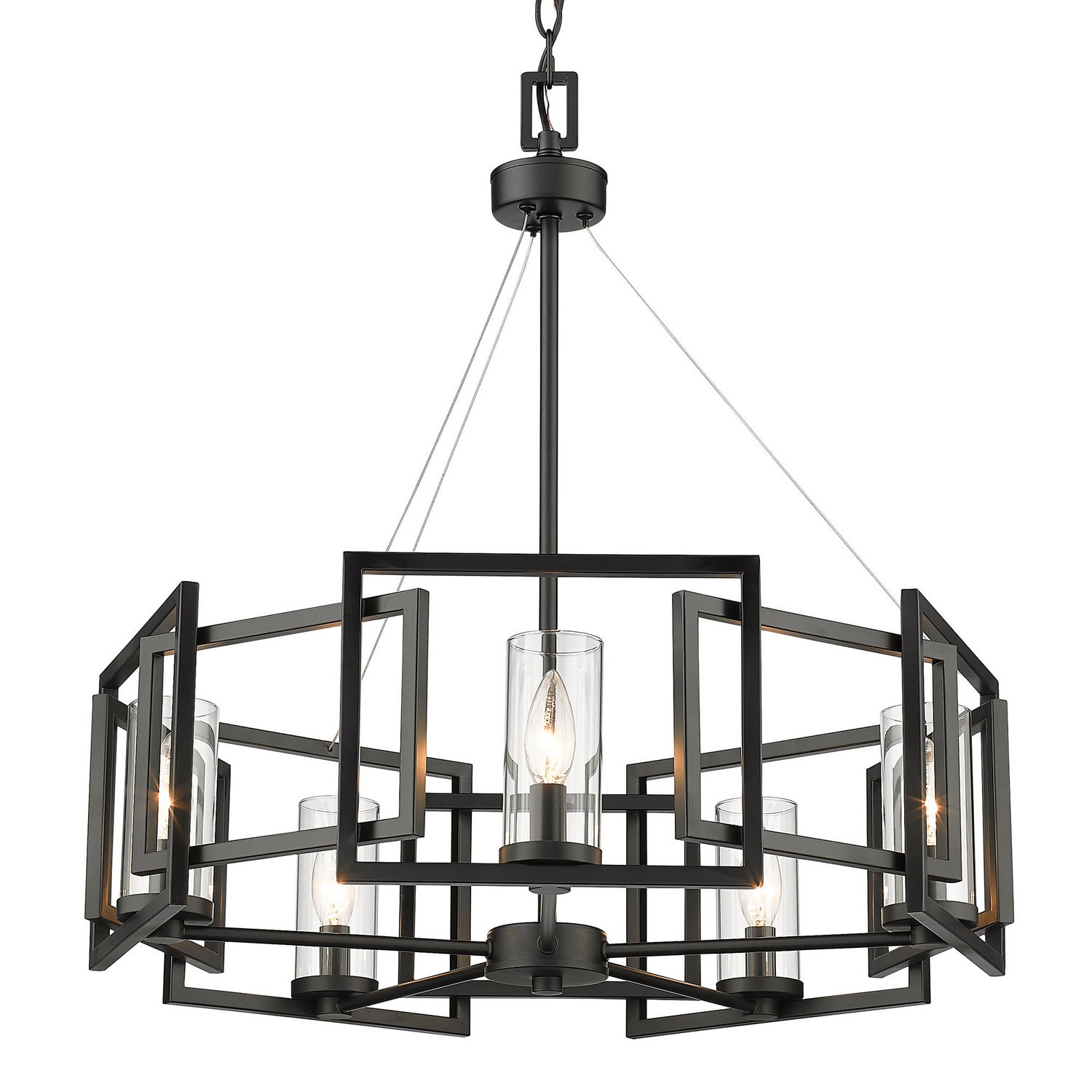 Golden - 6068-5 BLK - Five Light Chandelier - Marco - Matte Black