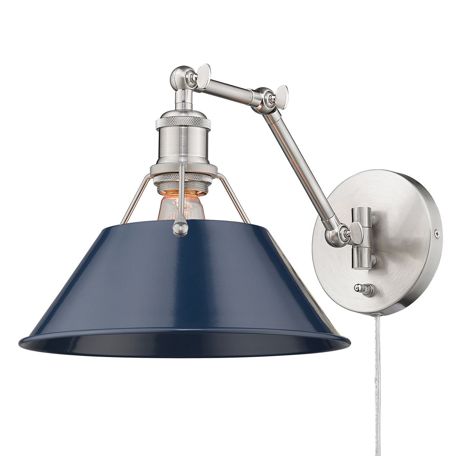 Golden - 3306-A1W PW-NVY - One Light Wall Sconce - Orwell - Pewter