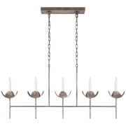 Visual Comfort Signature - JN 5630BSL - Five Light Linear Chandelier - Illana - Burnished Silver Leaf