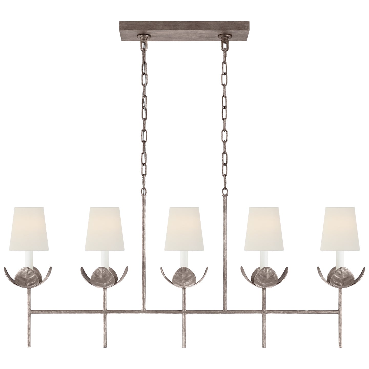 Visual Comfort Signature - JN 5630BSL-L - Five Light Linear Chandelier - Illana - Burnished Silver Leaf