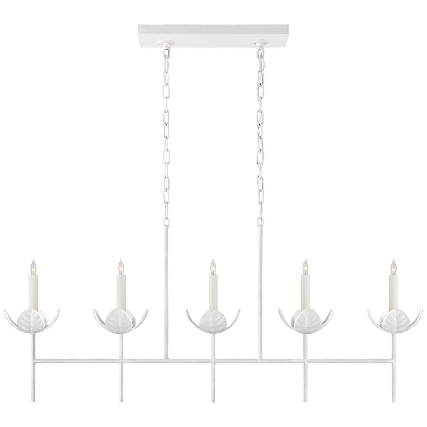 Visual Comfort Signature - JN 5630PW - Five Light Linear Chandelier - Illana - Plaster White