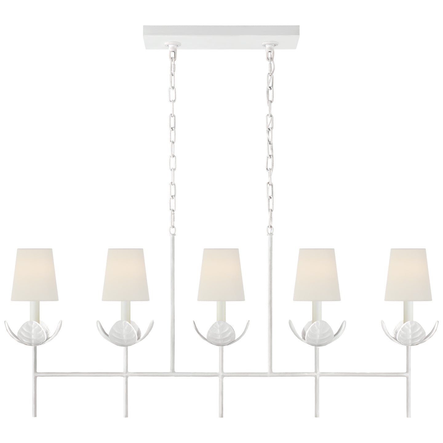 Visual Comfort Signature - JN 5630PW-L - Five Light Linear Chandelier - Illana - Plaster White