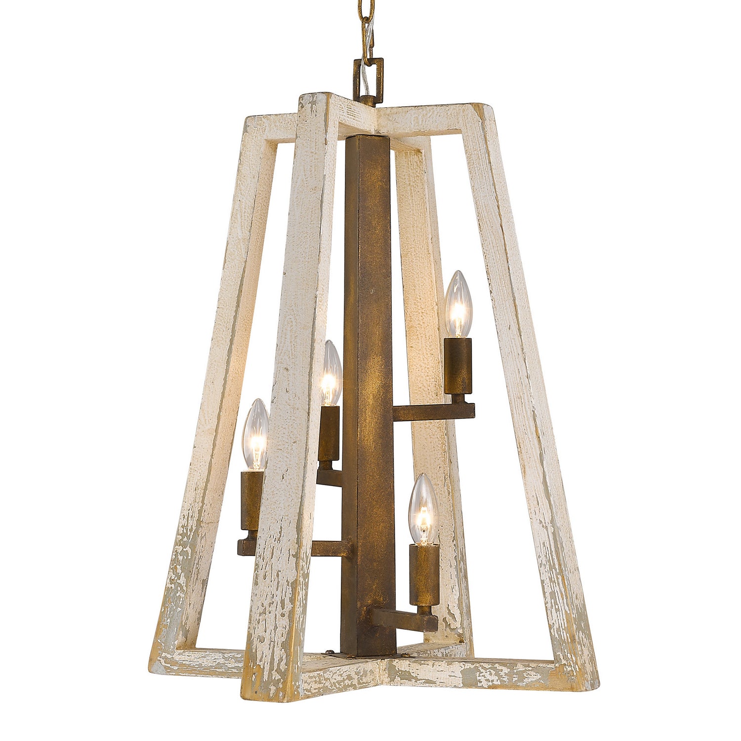 Golden - 0810-4P BC - Four Light Pendant - Pilar - Burnished Chestnut