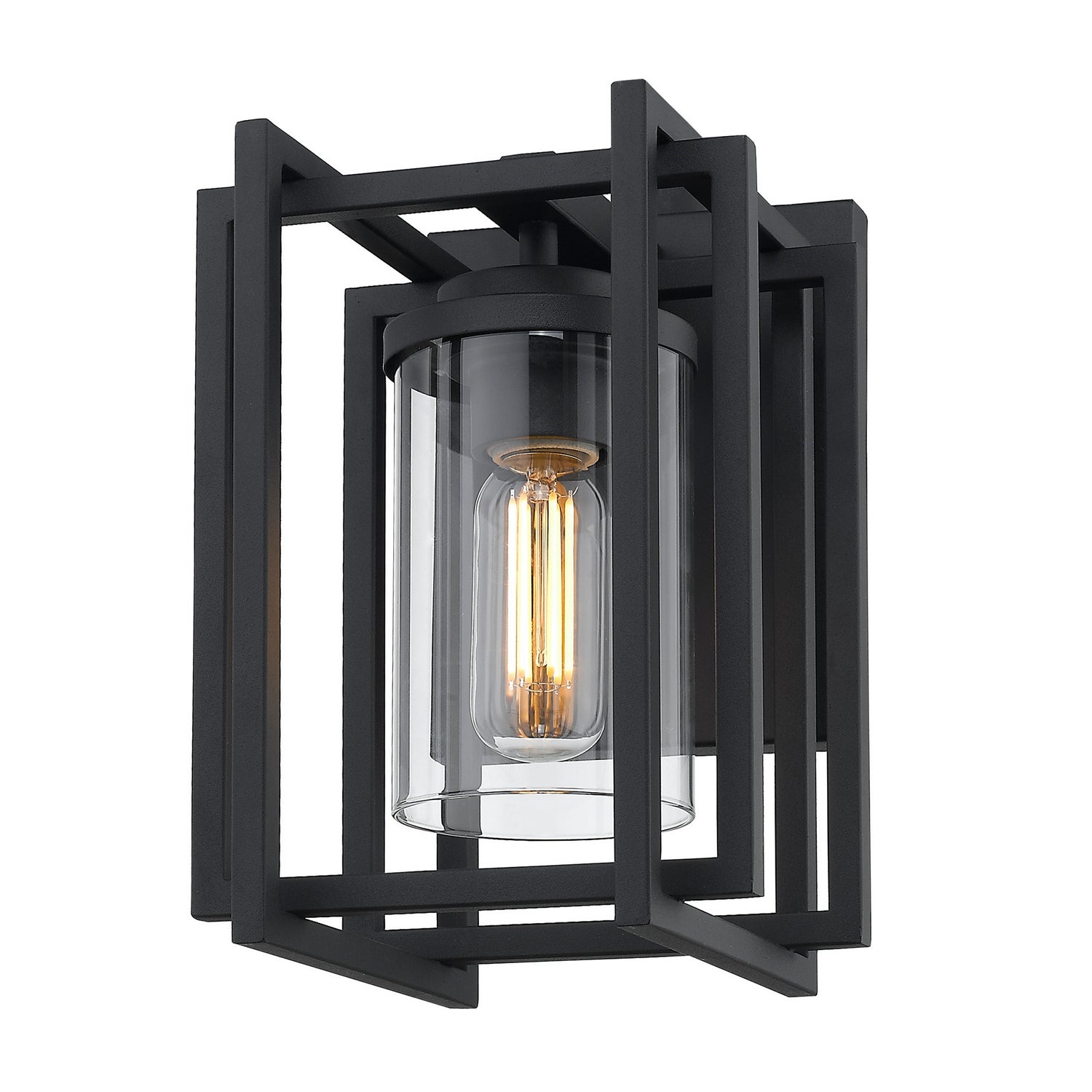 Golden - 6071-OWS NB-CLR - One Light Outdoor Wall Sconce - Tribeca - Natural Black