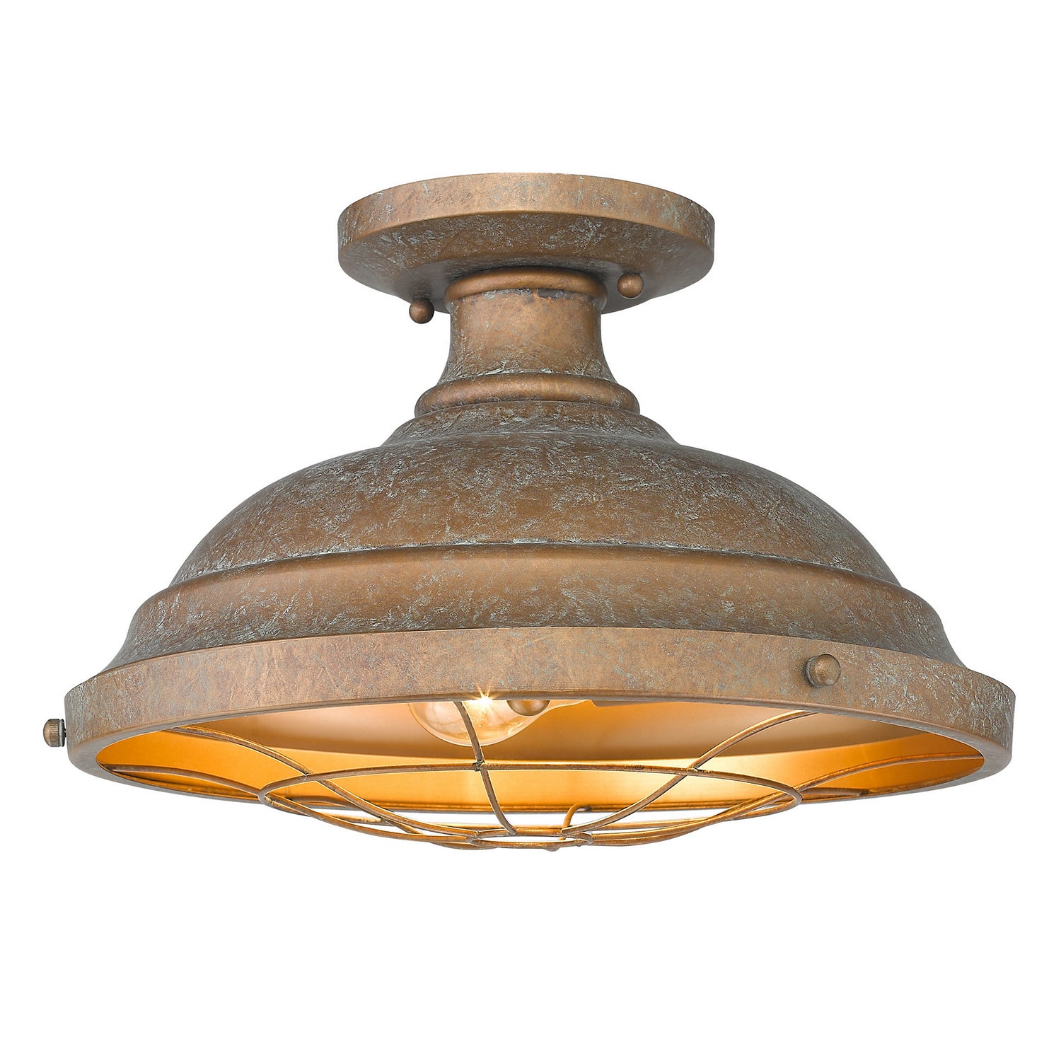 Golden - 7312-SF CP - Two Light Semi-Flush Mount - Bartlett - Copper Patina