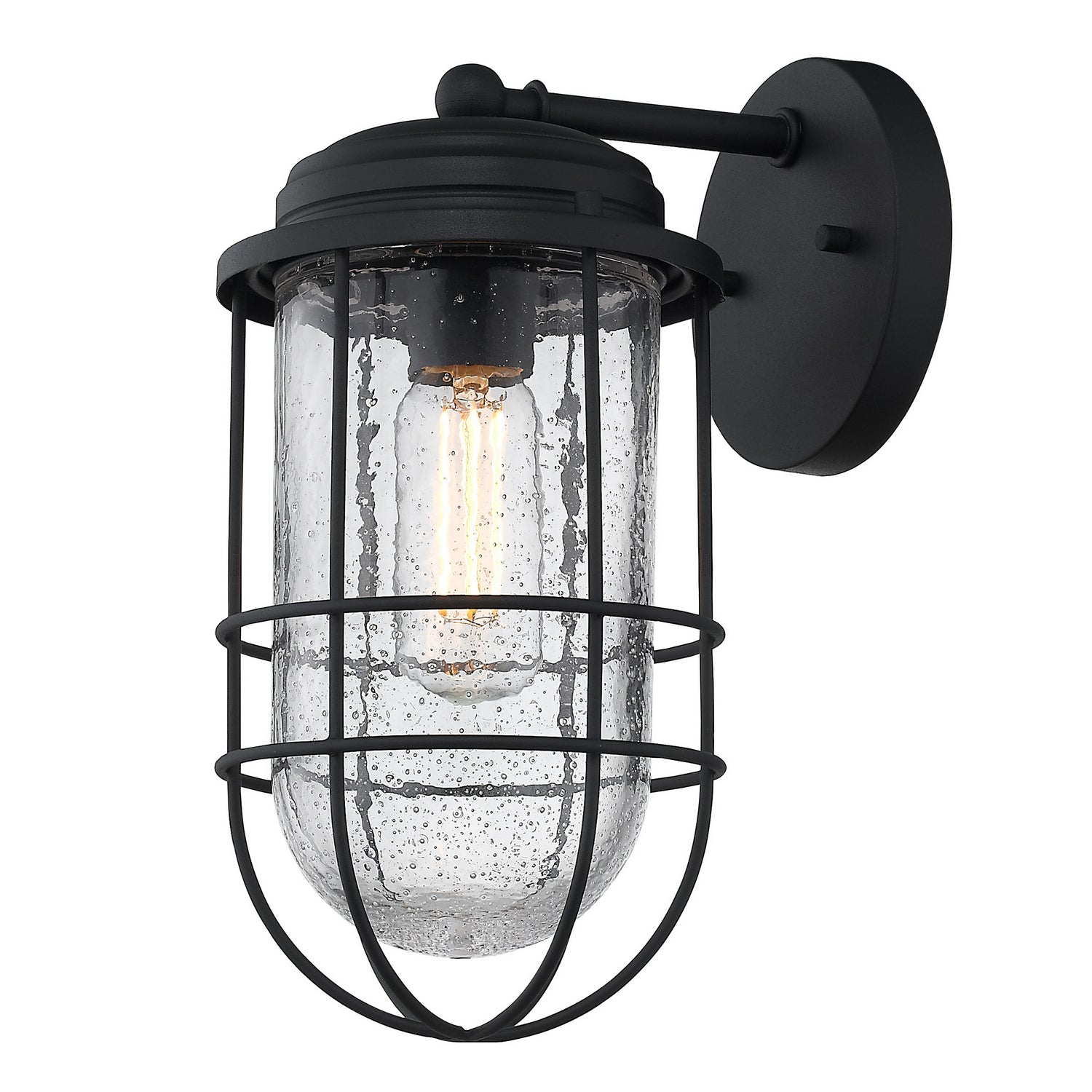 Golden - 9808-OWM NB-SD - One Light Outdoor Wall Sconce - Seaport - Natural Black