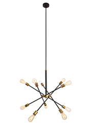 Elegant Lighting - LD8003D28BK - Ten Light Chandelier - Axel - Black and Brass
