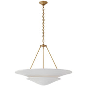 Visual Comfort Signature - ARN 5427HAB-PW - Six Light Chandelier - Mollino - Hand-Rubbed Antique Brass