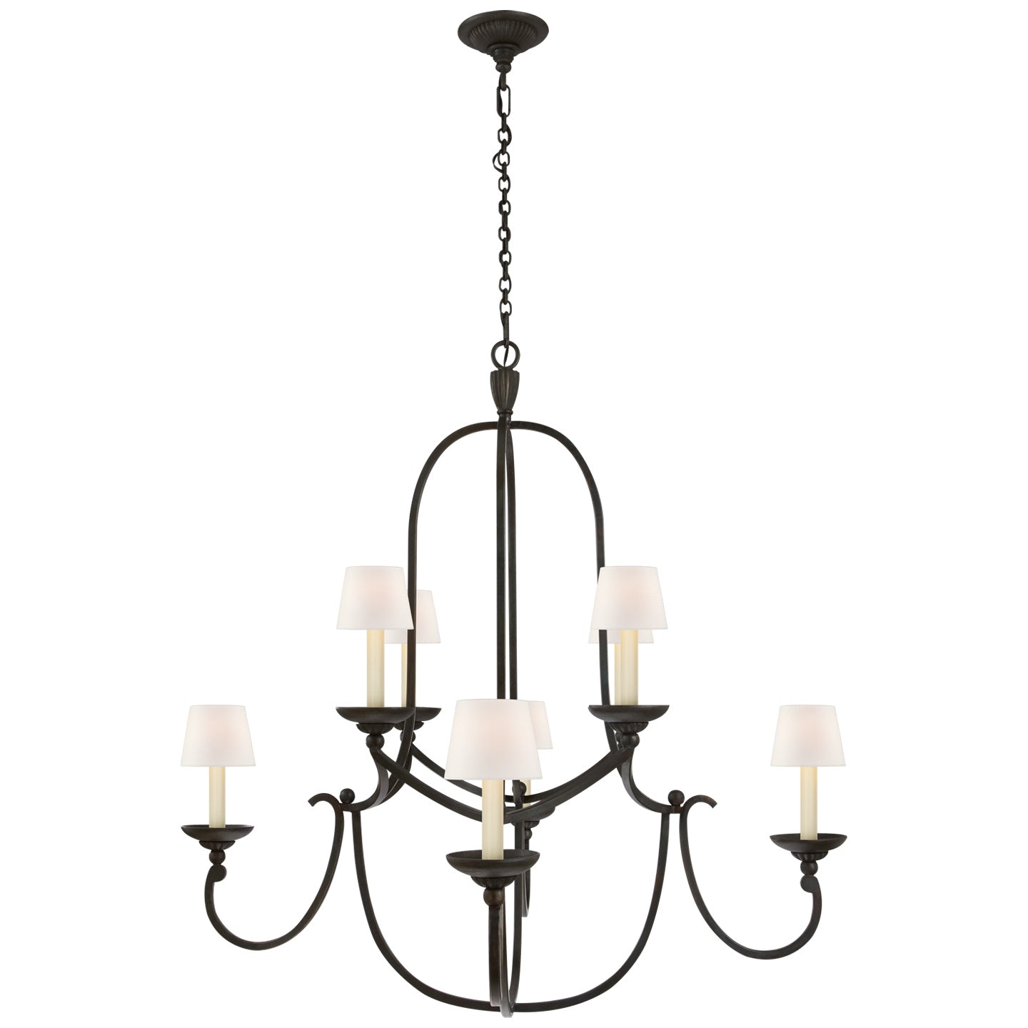 Visual Comfort Signature - CHC 1494AI-L - Eight Light Chandelier - Flemish - Aged Iron