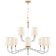 Visual Comfort Signature - CHC 5904AB/CG-L - 12 Light Chandelier - Reagan - Antique-Burnished Brass and Crystal