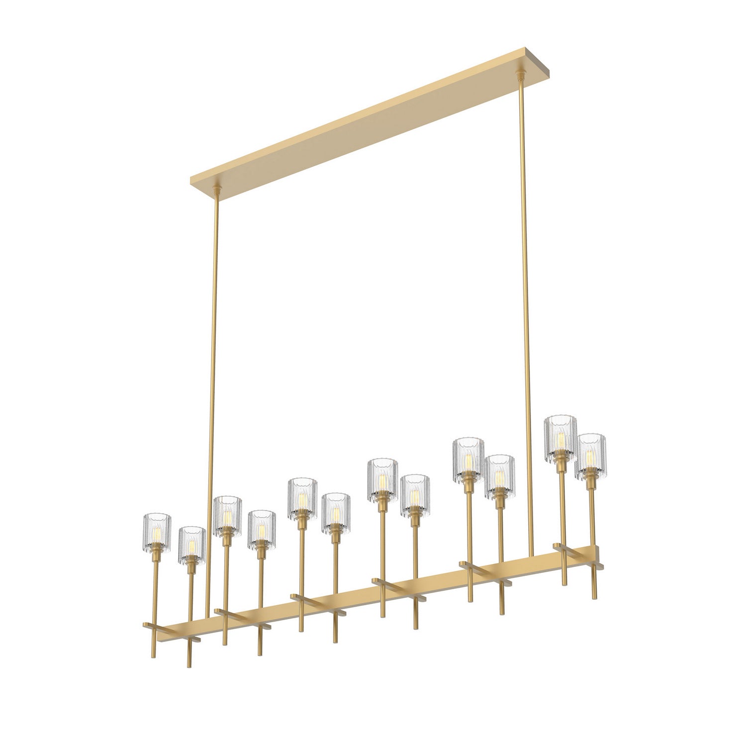 Alora - LP314312VBRC - 12 Light Island Pendant - Salita - Ribbed Crystal/Vintage Brass