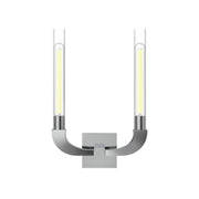 Alora - WV316002PNCR - Two Light Bathroom Fixture - Flute - Polished Nickel/Ribbed Glass