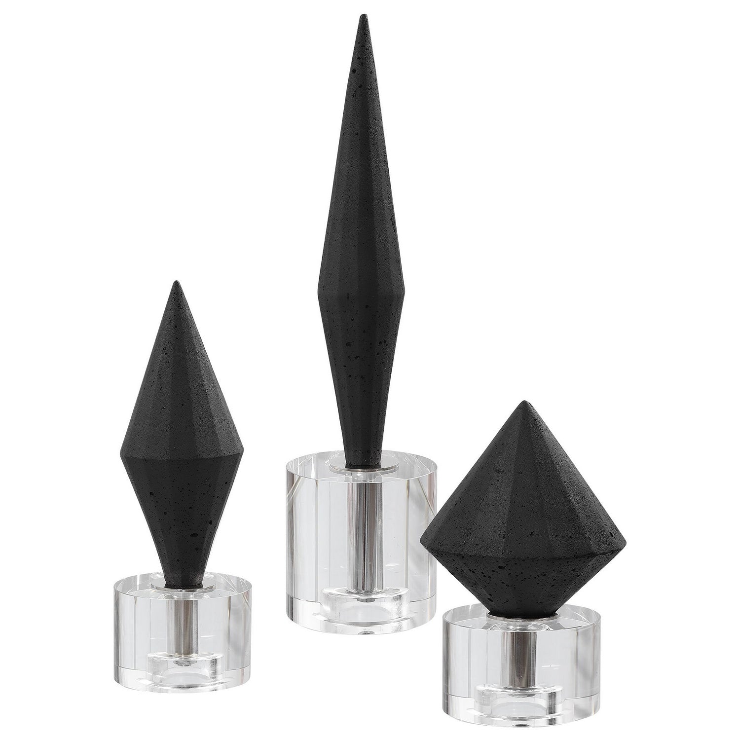 Uttermost - 17916 - Sculptures, S/3 - Alize - Marble Atop Crystal Bases