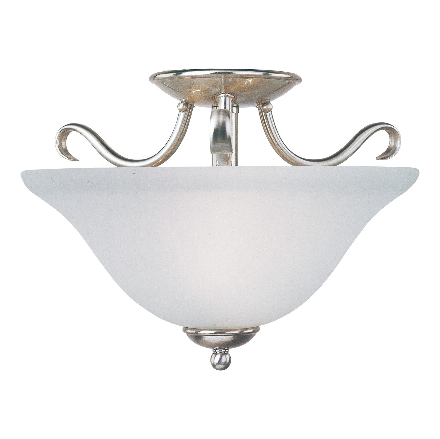 Maxim - 10120FTSN - Two Light Semi-Flush Mount - Basix - Satin Nickel