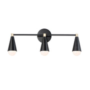 Maxim - 11263BKSBR - Three Light Bath Vanity - Lovell - Black / Satin Brass