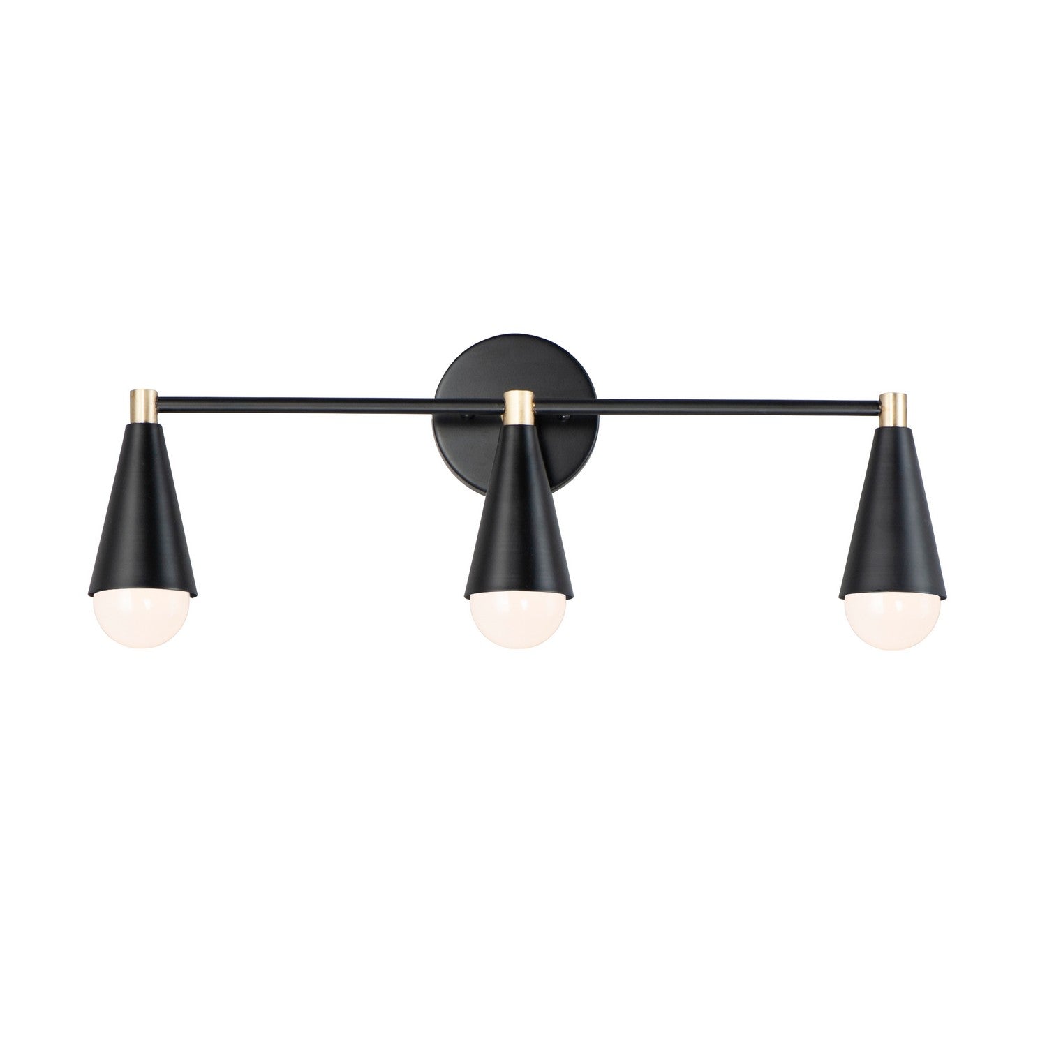 Maxim - 11263BKSBR - Three Light Bath Vanity - Lovell - Black / Satin Brass