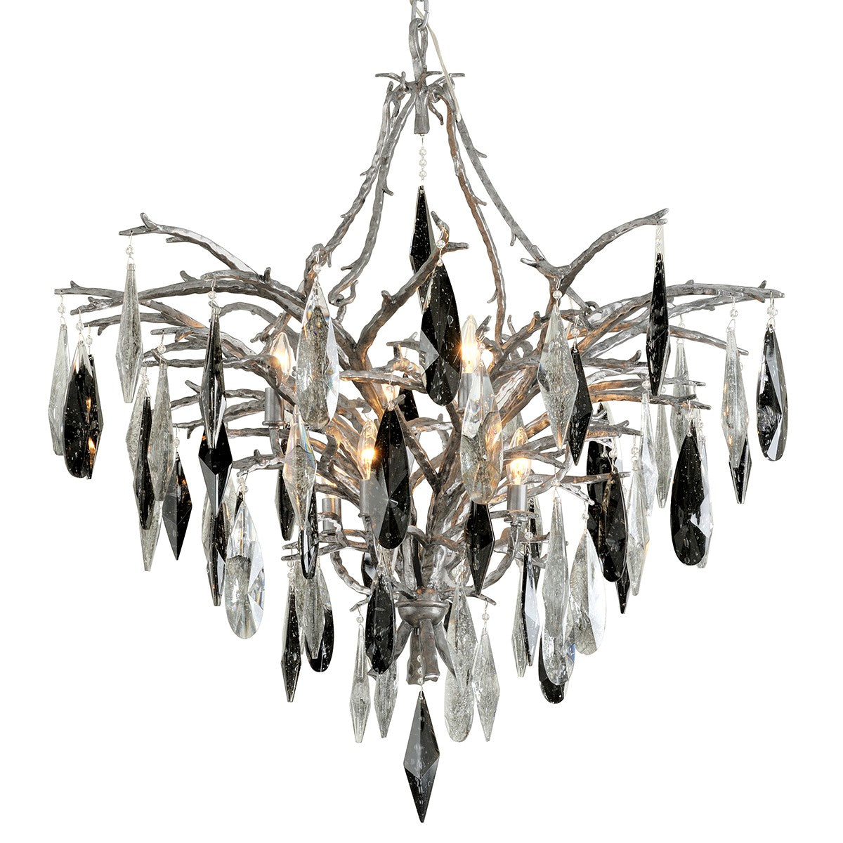 Corbett Lighting - 306-08 - Eight Light Chandelier - Nera - Blackened Silver Leaf