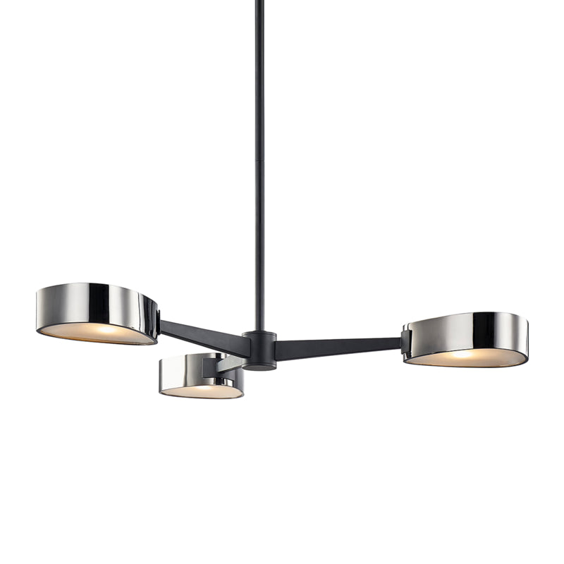 Troy Lighting - F7333-TBK/BCR - Three Light Chandelier - Allisio - Textured Black/Black Chrome
