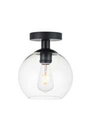 Elegant Lighting - LD2204BK - One Light Flush Mount - BAXTER - Black and Clear