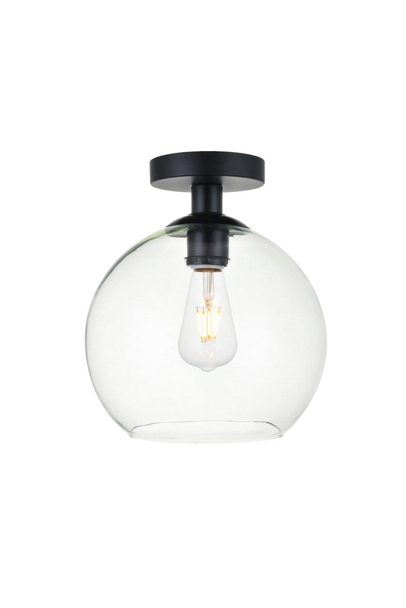 Elegant Lighting - LD2210BK - One Light Flush Mount - BAXTER - Black and Clear