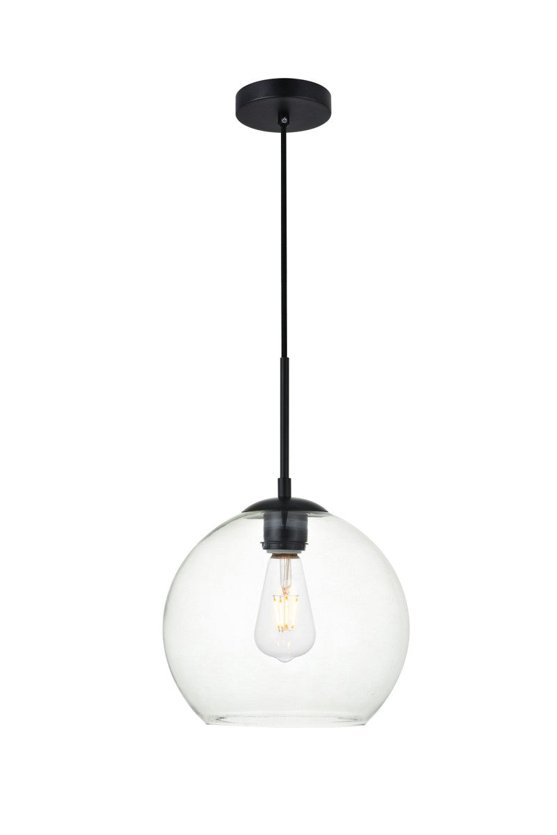Elegant Lighting - LD2212BK - One Light Pendant - BAXTER - Black and Clear