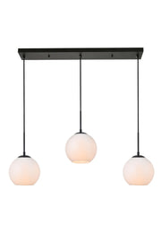 Elegant Lighting - LD2237BK - Three Light Pendant - BAXTER - Black and frosted white