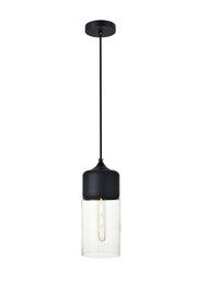 Elegant Lighting - LD2240BK - One Light Pendant - ASHWELL - Black and Clear