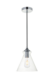 Elegant Lighting - LD2244C - One Light Pendant - DESTRY - Chrome and Clear