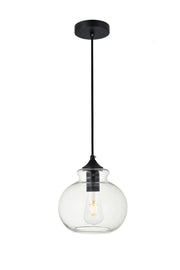 Elegant Lighting - LD2245BK - One Light Pendant - DESTRY - Black and Clear
