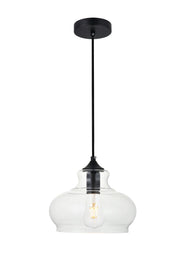 Elegant Lighting - LD2246BK - One Light Pendant - DESTRY - Black and Clear