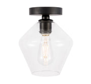 Elegant Lighting - LD2254BK - One Light Flush Mount - Gene - Black and Clear glass