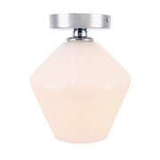 Elegant Lighting - LD2255C - One Light Flush Mount - Gene - Chrome and Frosted white glass